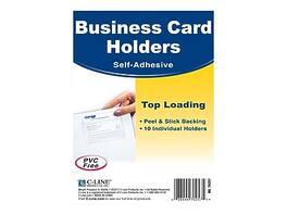 C-line - Self-Adhesive Business Card Holders, 2" x 3.5", 10/Pack - Clear