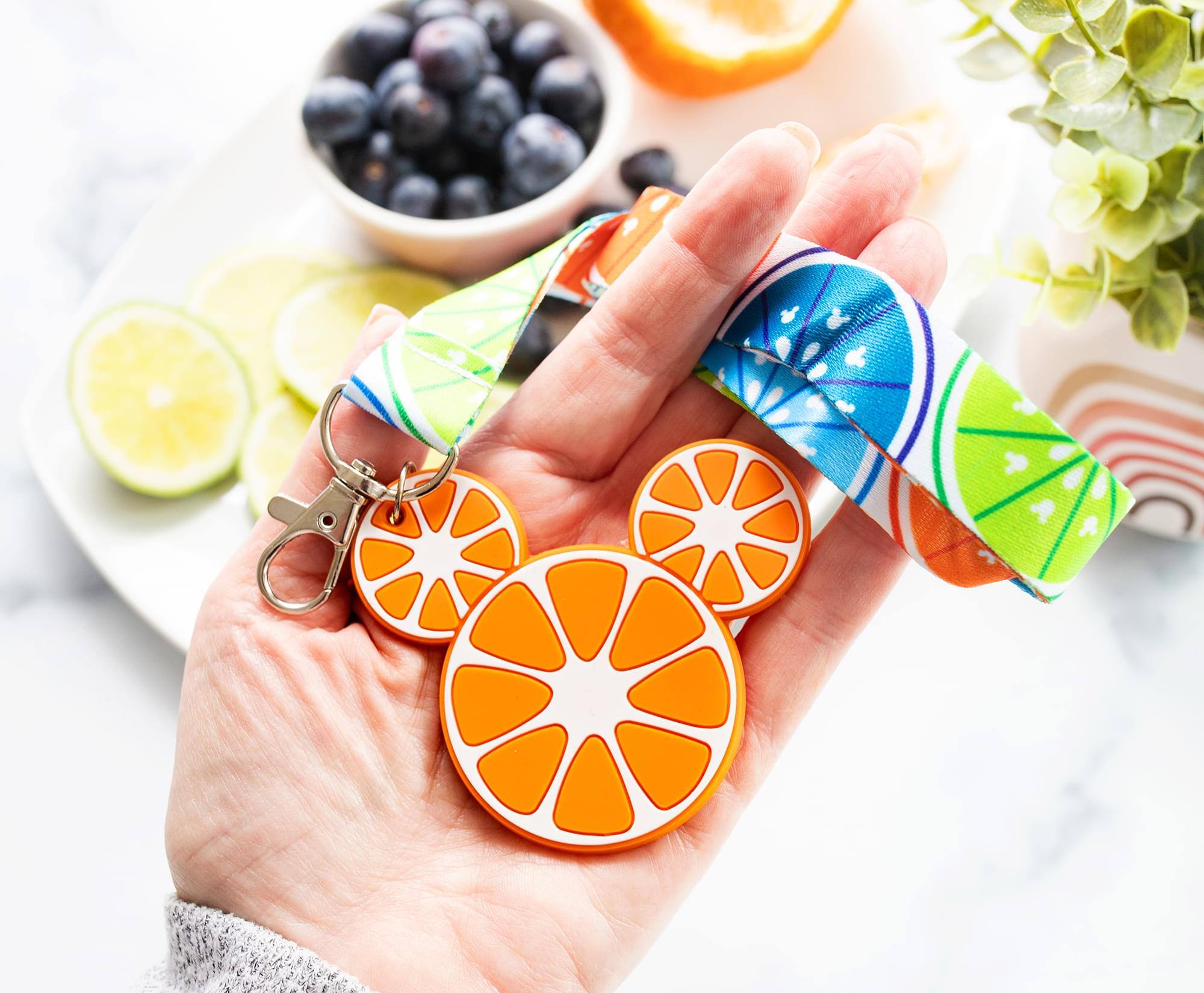 Alt View 2. Disney - Disney Mickey Mouse Fruit Lanyard With Orange Charm - Orange.