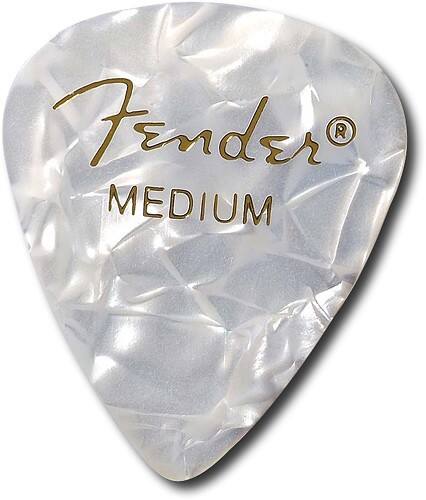 Front Standard. Fender® - Medium Guitar Picks (12-Pack) - White Moto.