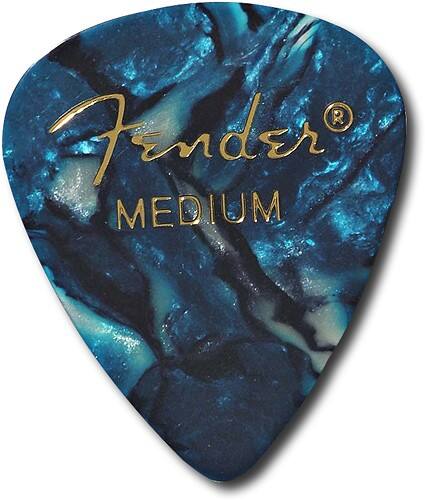 Front Standard. Fender® - Medium Guitar Picks (12-Pack) - Ocean Turquoise.