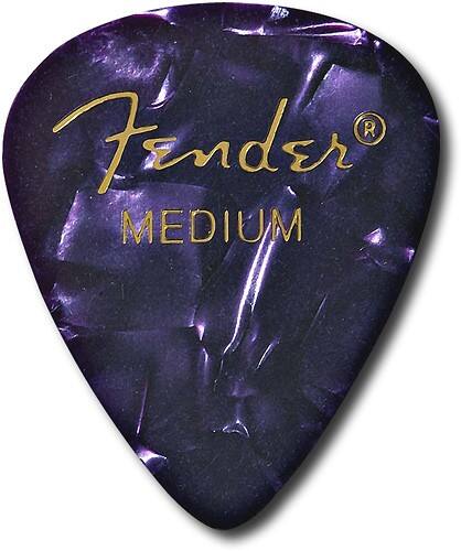 Front Standard. Fender® - Medium Guitar Picks (12-Pack) - Purple Moto.