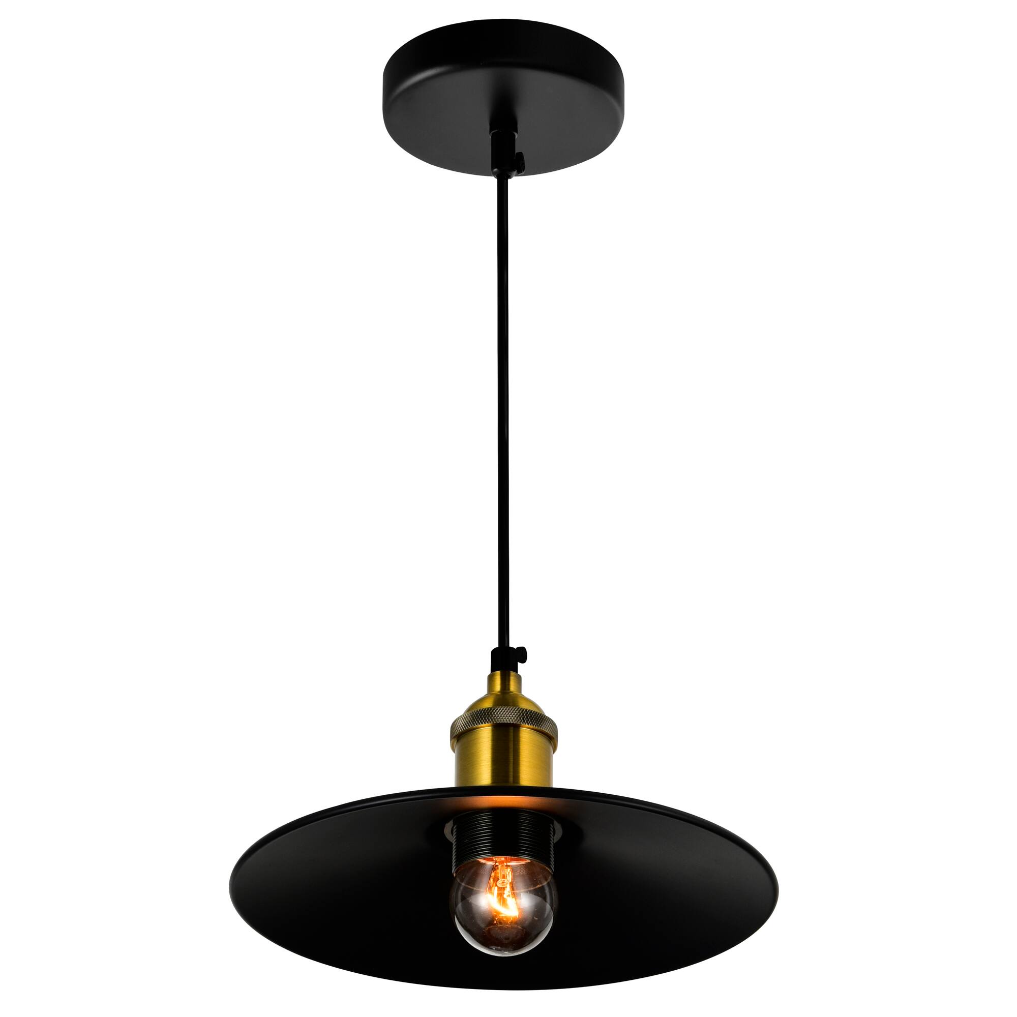Left. CWI Lighting - Brave 1 Light Black Mini Pendant - Black.