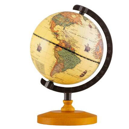 Front. Costway - Costway Antique World Globe for Kids & Adults 5.5-Inch Desktop Rotating Globe for Home - Bronze.