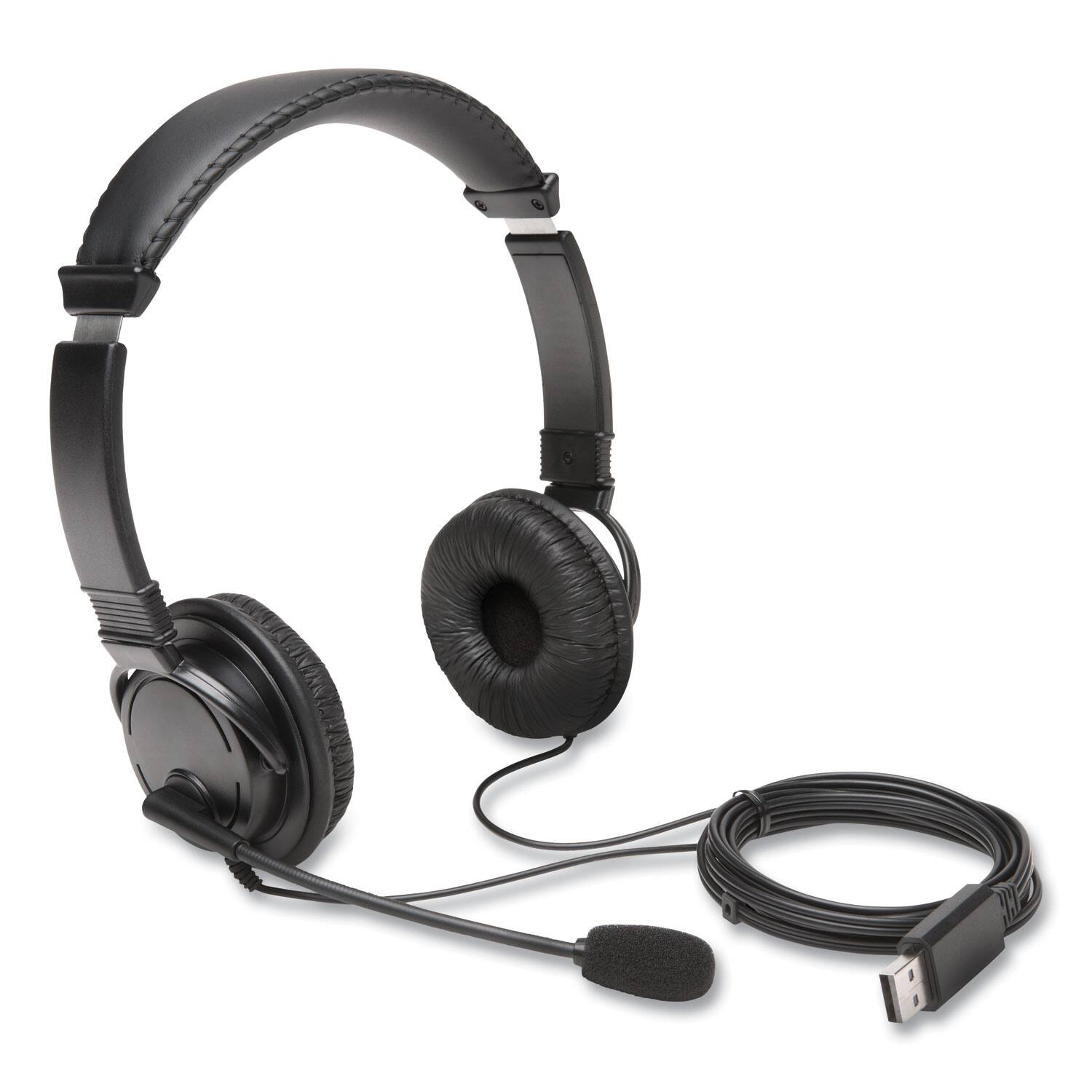 Alt View 1. Kensington - Kensington K97601WW Hi-Fi Headphones with Microphone and 6 ft. Cord - Black - Black.