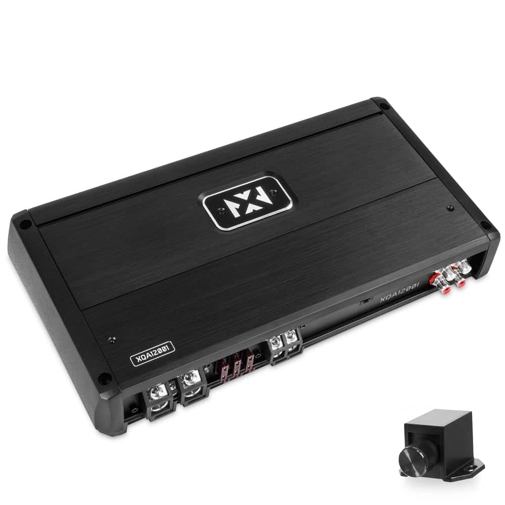 NVX - XQA12001 Monoblock Amplifier 1200W RMS XQ-Series SQ Hi-Res Class D 1-Ohm Stable with X-Boost and Wired Bass Remote