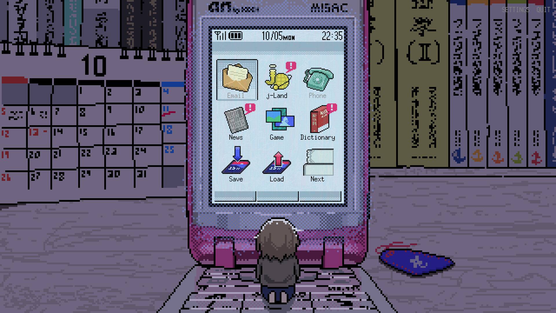 .l : 10 2 5 k. 7 2 1 10 2:1 N :! 12 13 I- - 14 15 IL 17 11 20 2 22 23 24 24 27 24 4 18 25 GN notnto000nsr MISAC Till 10/05MO 22:35 ! Email j-Land Phone ! A R S A News Game Dictionary J3N Save Load Next : if . SETTINGS QUIT RIT t t