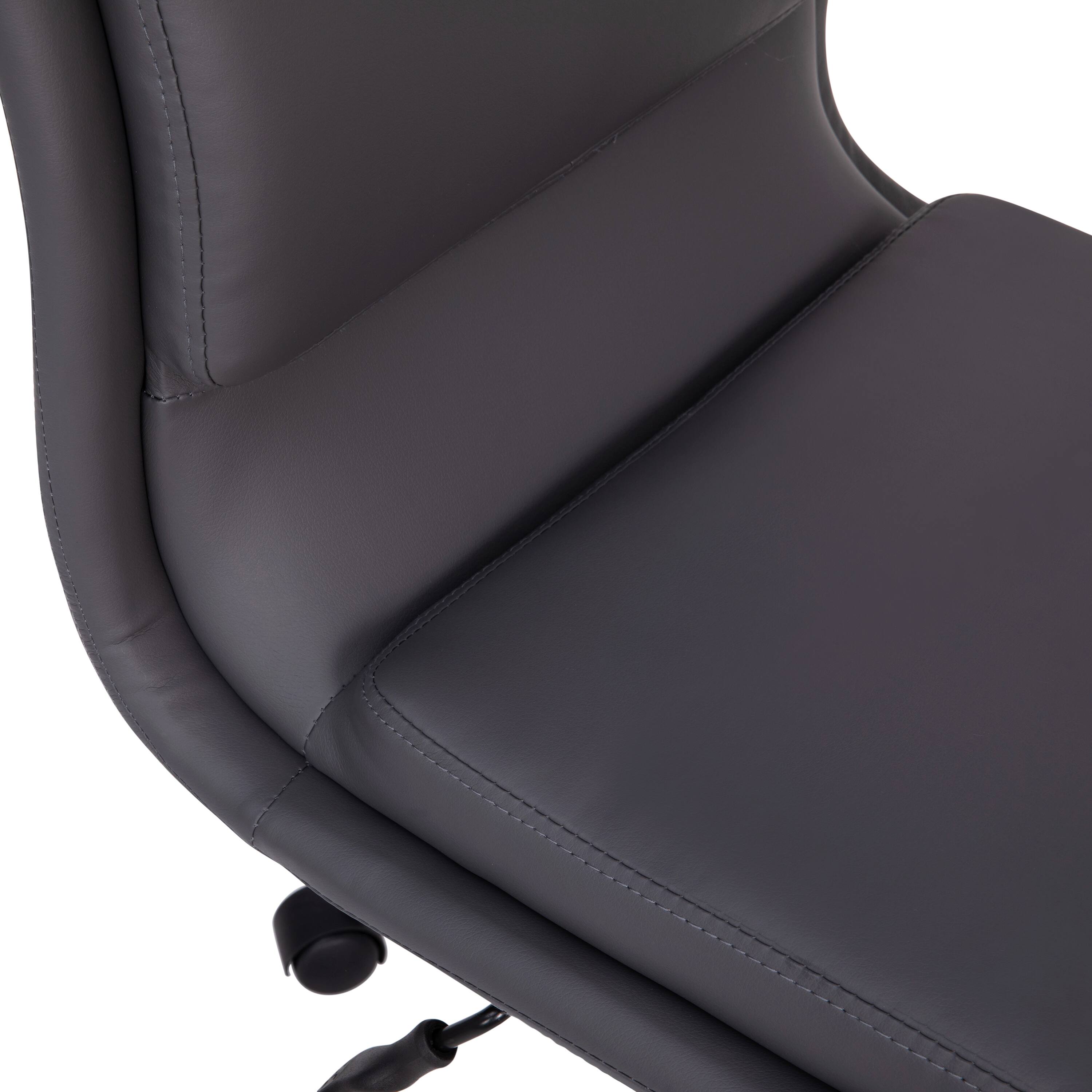 Alt View 10. Emma + Oliver - Ziva Modern Faux Leather Upholstered Mid-Back Home Office Chair with 5 Star Base and Pneumatic Seat Height Adjustment - Gray.