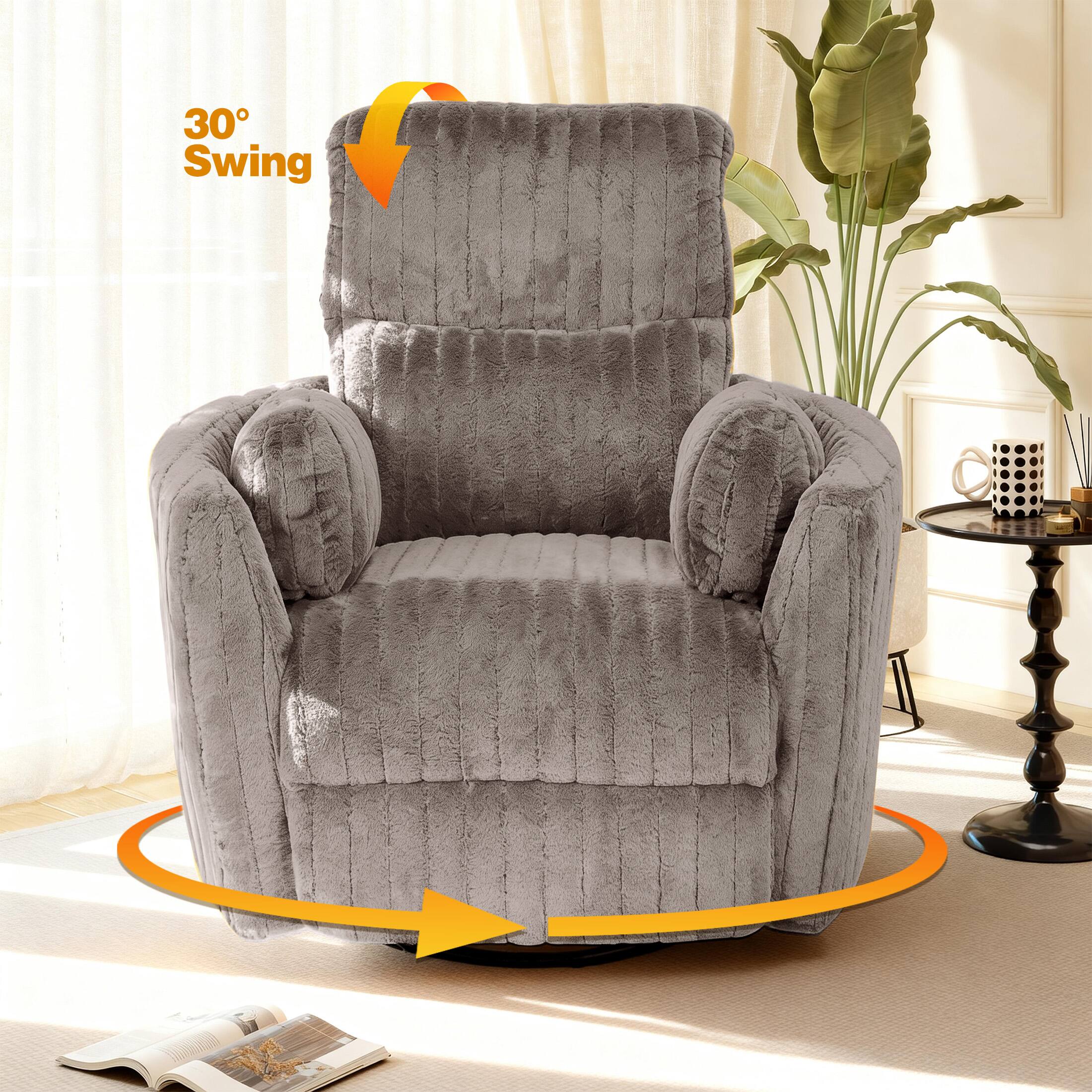 Angle. Anysun - Anysun Modern Power Swivel Glider Recliner with Integrated USB Charging and Plush Seating - Taupe.
