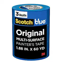 Scotch - Original Painter's Tape Value Pack, 1.88" x 60 yds., 3 Rolls/Pack - Blue