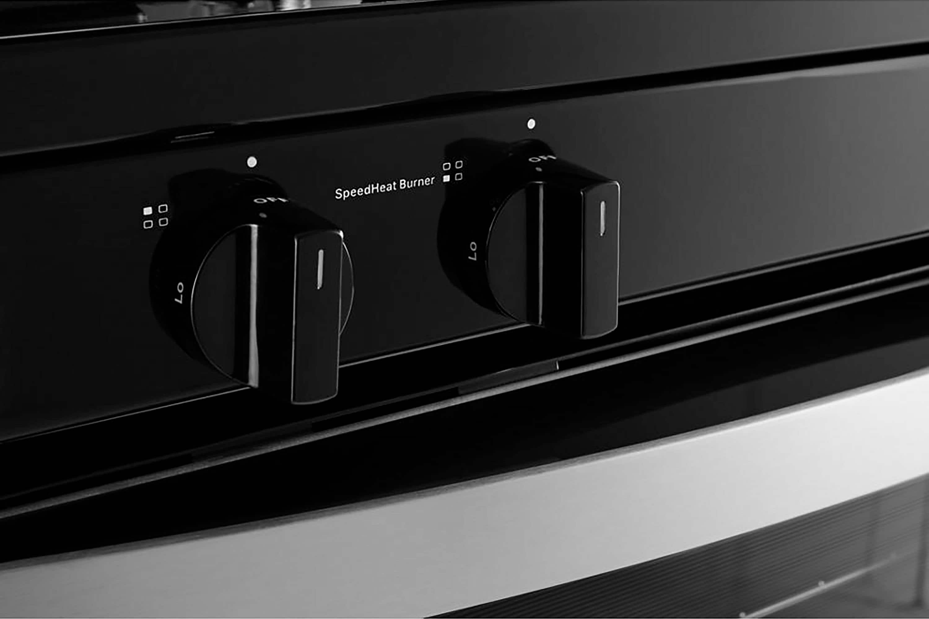 The text on the image reads "Safety Burner SpeedHeat LO LO."