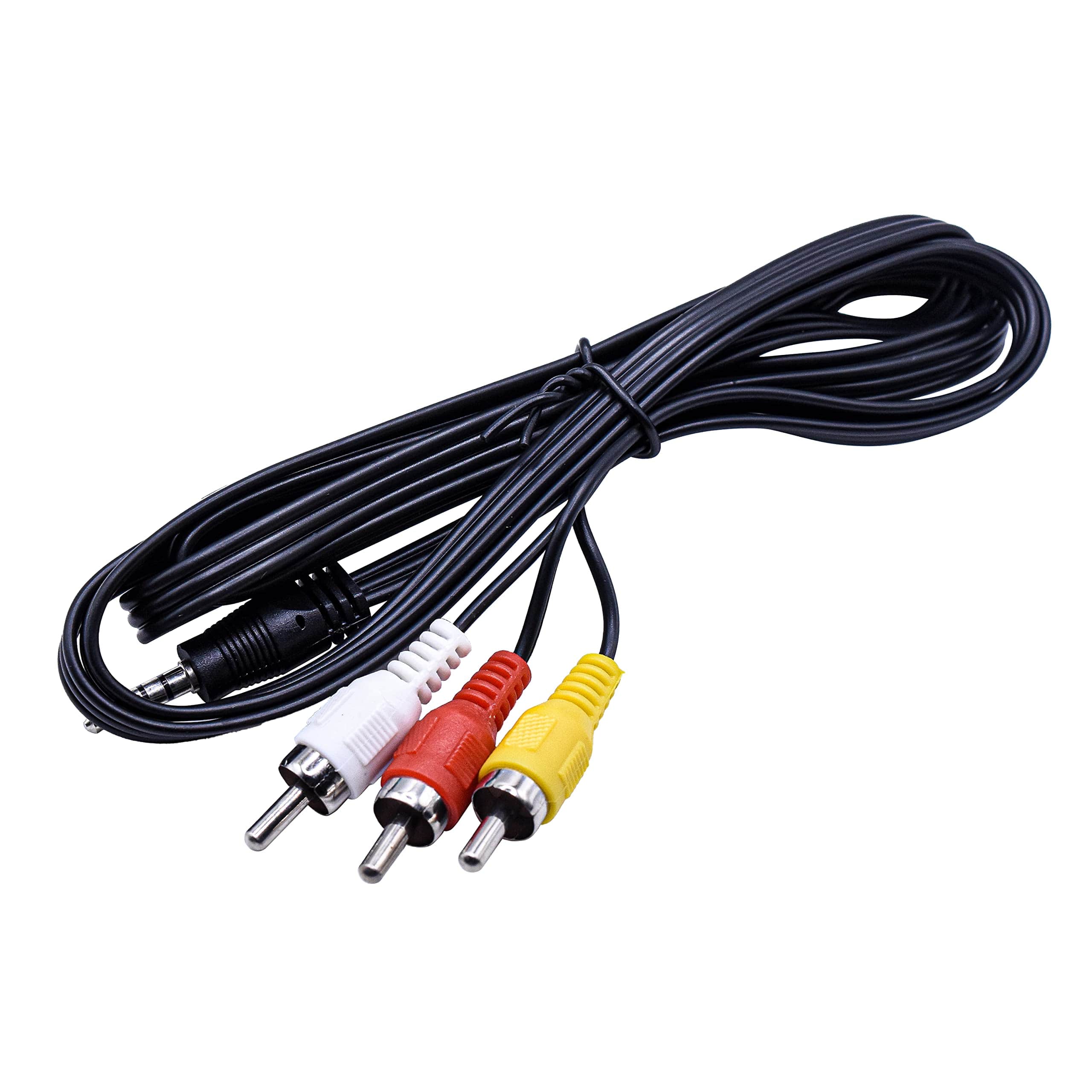 HQRP - AV Audio Video Cable 3.5mm to 3 RCA for Canon JVC Panasonic PV-DV51 PV-DV52 PV-DV52D PV-DV52DS PV-DV52S Camcorder