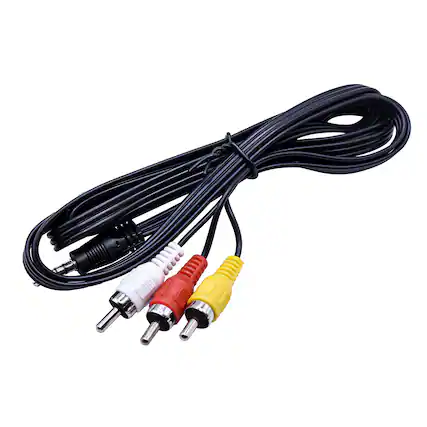 Front. HQRP - AV Audio Video Cable 3.5mm to 3 RCA for Canon JVC Panasonic PV-DV51 PV-DV52 PV-DV52D PV-DV52DS PV-DV52S Camcorder.