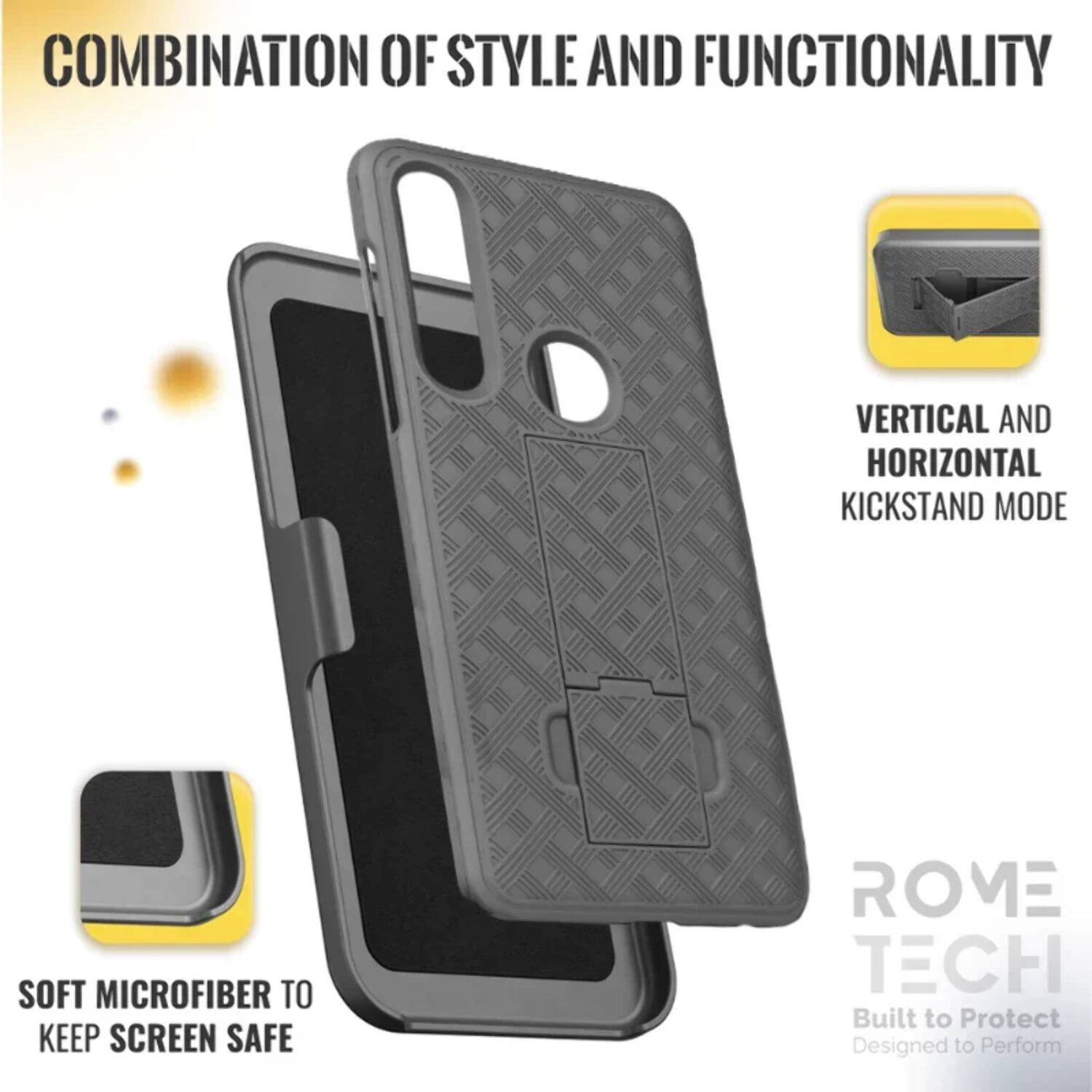 COMBINATION OF STYLE AND FUNCTIONALITY

VERTICAL AND HORIZONTAL KICKSTAND MODE

SOFT MICROFIBER TO KEEP SCREEN SAFE

ROME TECH
Built to Protect
Designed to Perform