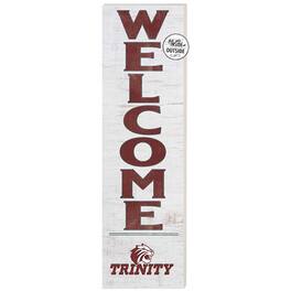 Jardine - Trinity Tigers 10'' x 35'' Indoor/Outdoor Welcome Sign - White