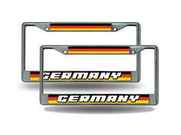 Rico Industries - Germany World Cup Soccer (Football) Chrome License Plate Frame - Set of 2 Frames - Multi