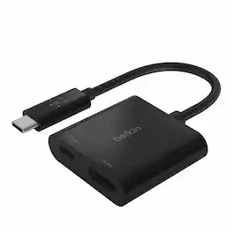 Belkin - USB-C to HDMI Adapter + USBC Charging Port, 4K UHD Video, 60W Passthrough Power - Black