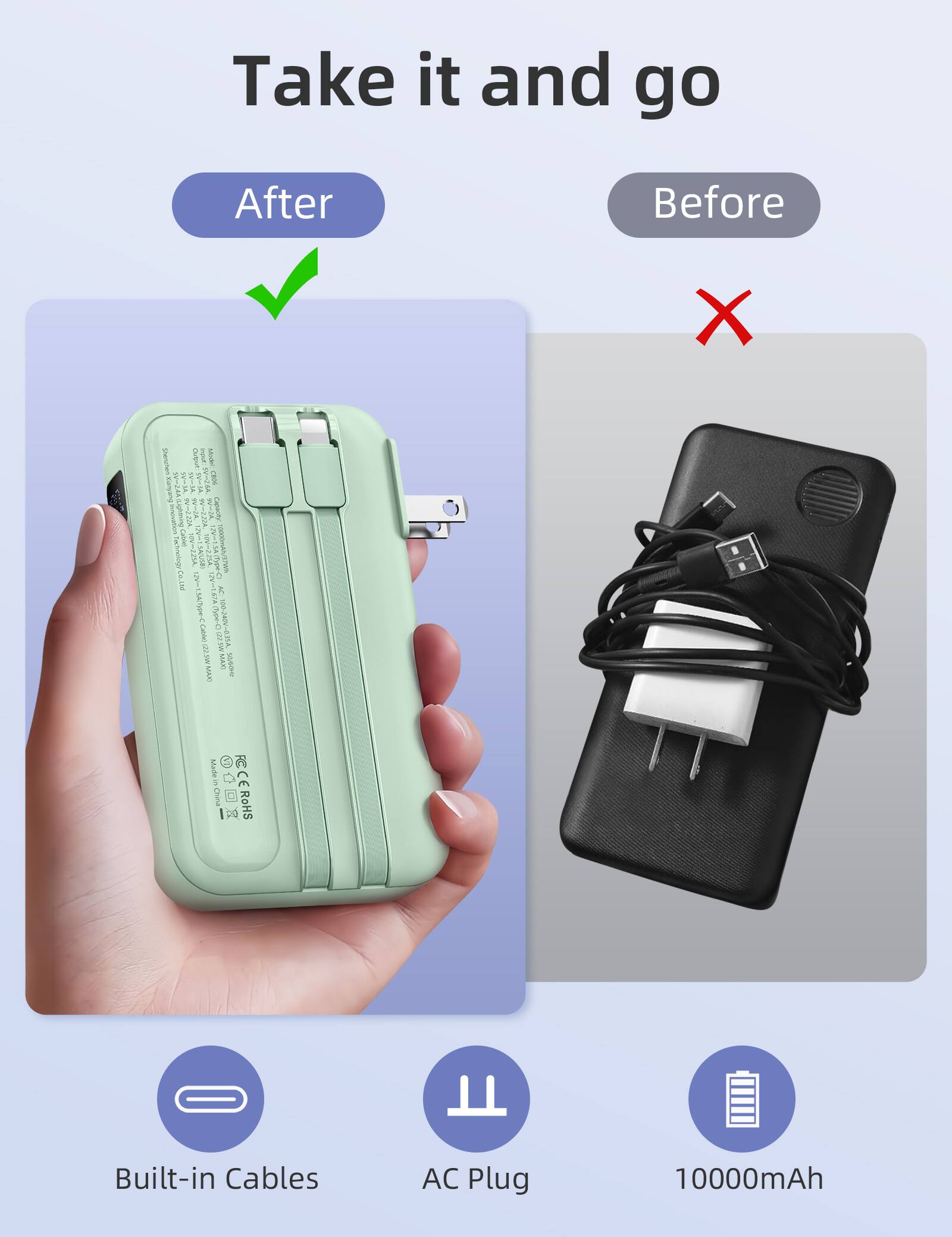 Take it and go

After
Before

CheruTwirk Outour infout Mel 1 W-24A SV3A SV-34A SV-76A DON'T Xianyang 6A PRAPHY Lightring W-223A W-ZA VIVULA WIN Capachy DAVIKI son Technology Cin,Ltd LA/1/2018) NACENNYWOOODS 12V=1.5AcType:6 12V-1.67A AC C Pyper 100-240V-035A Calori DRAW (22.5W MAX) THEY'S MAX)

Made VD Chink
RoHS

Built-in Cables
AC Plug
10000mAh