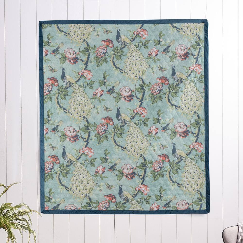 Alt View 3. Greenland Home Fashions - Greenland Home Pavona Enchanted Garden Quilted Throw, 50x60-inch, Jade - Jade.