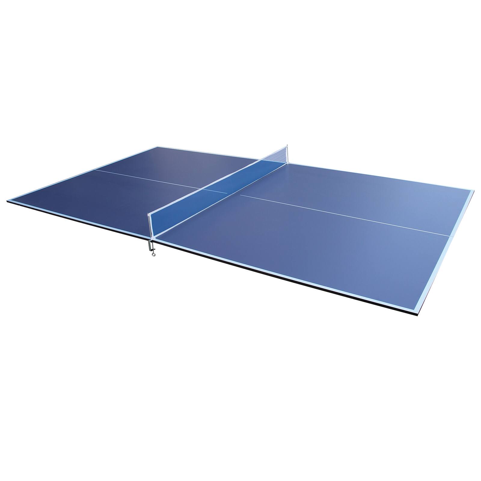 Front. APRILSOUL - 9FT Blue Mid-Size Ping Pong Conversion Top Foldable and Portable Table Tennis Table Top for Indoor Games - Blue.