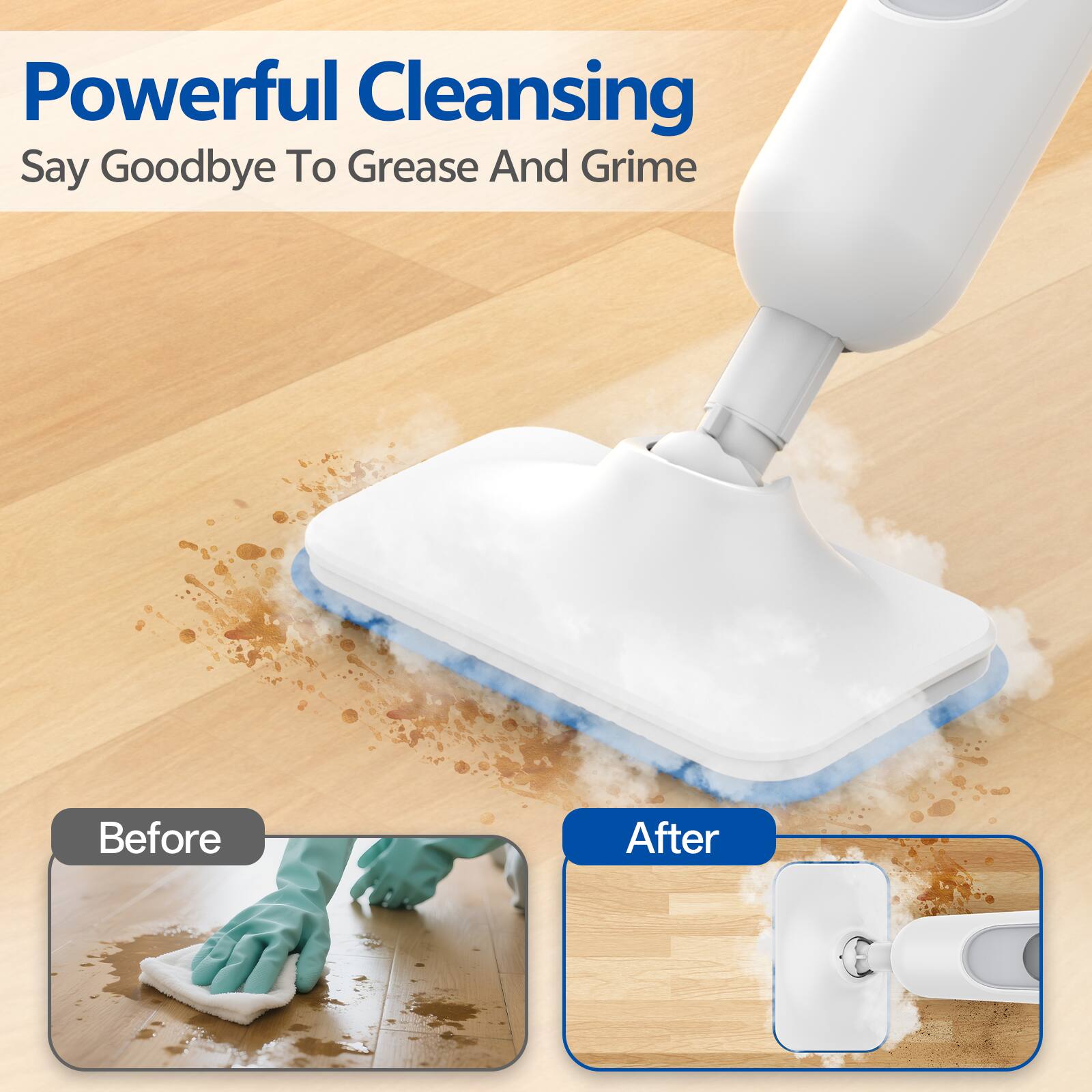 Powerful Cleansing  
Say Goodbye To Grease And Grime  

Before  
After