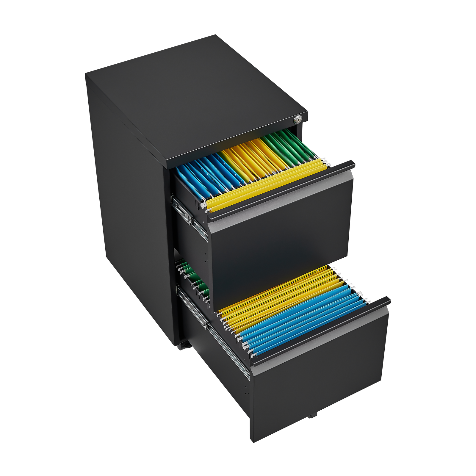 Alt View 5. Spaco - 2-Drawer Rolling File Cabinet, Locking Metal, Under Desk for Home Office, Legal Size Compliance, Easy Assembly - Black.