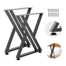 VEVOR - Table Legs, 29.1" H x 24" W Steel Furniture Legs, 2204 lbs Max Load Heavy Duty, Easy Installation, Sturdy & Stable - Black