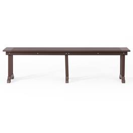 WestinTrends - Malibu 65" Outdoor Patio Trestle Dining Bench - Dark Brown