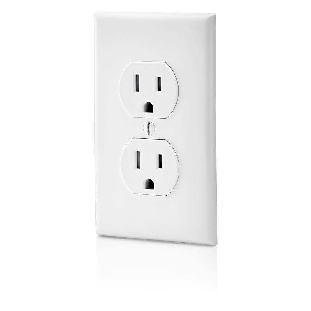 Back. Leviton - 15 Amp Tamper-Resistant Duplex Outlet (10-Pack) - White.