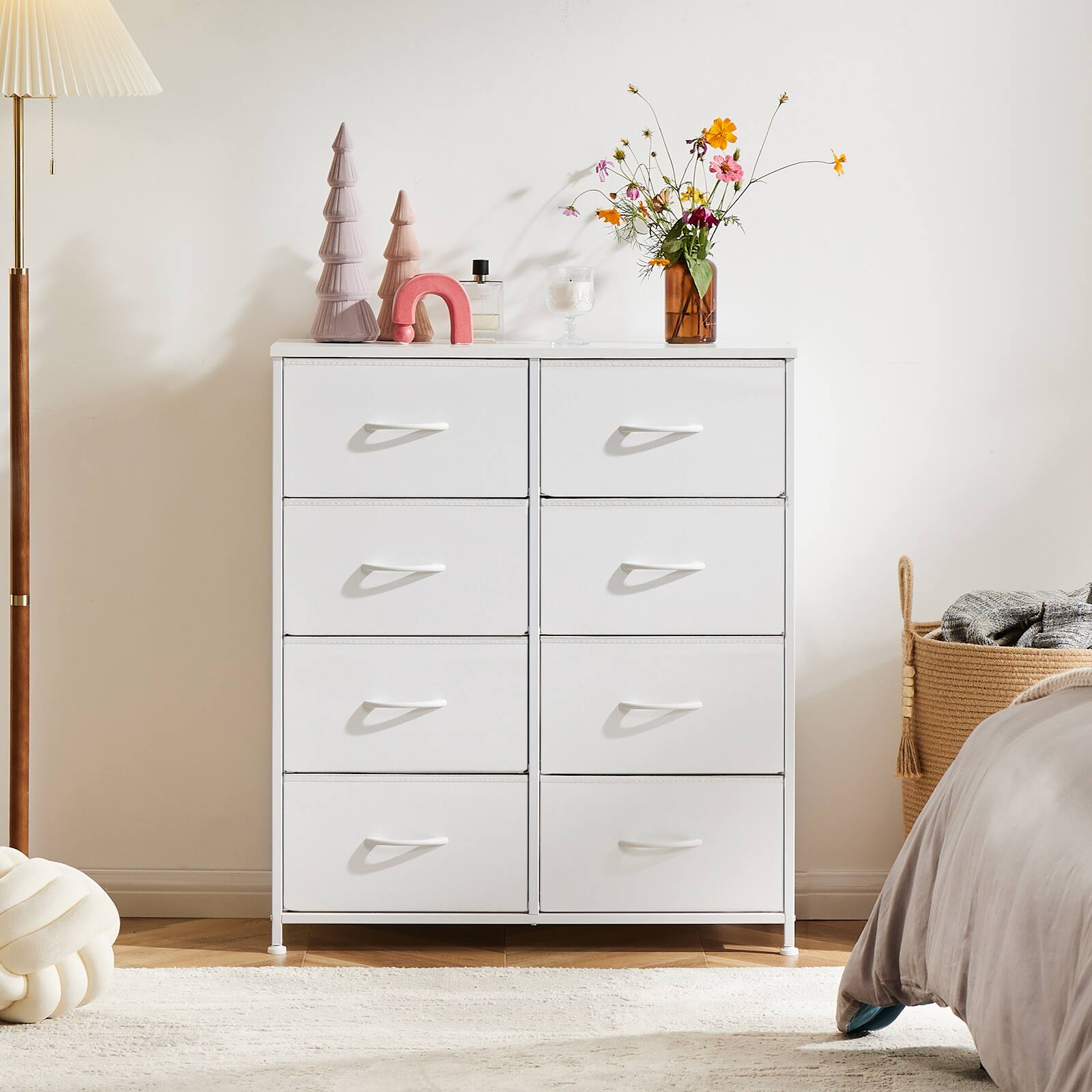 Sweetcrispy 8 Drawer Fabric Dresser，Tall Chest of Drawers Storage ...