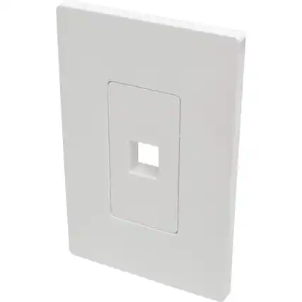 Front. Tripp Lite - Tripp Lite by Eaton Single-Gang 1-Port Wall Plate Keystone Cat5/6 USB HDMI Dport RCA - 1 x Total Number of Socket(s) - White.