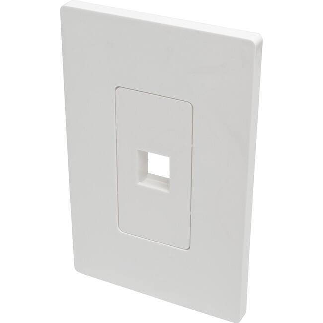 Front. Tripp Lite - Tripp Lite by Eaton Single-Gang 1-Port Wall Plate Keystone Cat5/6 USB HDMI Dport RCA - 1 x Total Number of Socket(s) - White.