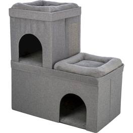 TRIXIE - Crazy Cube Stackable Cat Condo with Sisal Scratching Surface, Cozy Hideaway - Gray