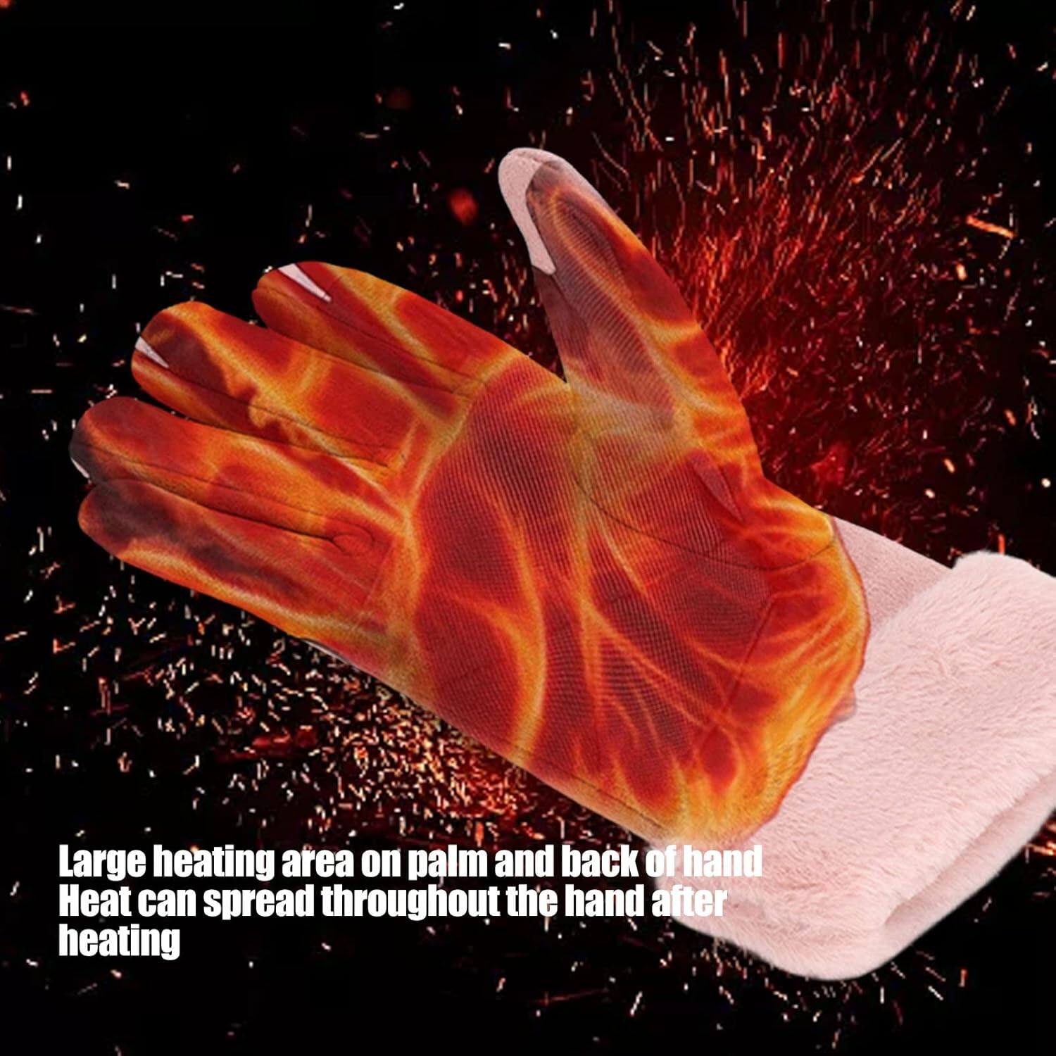 Large heating area on palm and back of hand  
Heat can spread throughout the hand after heating