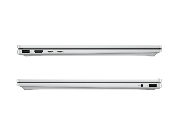 Angle. HP - HP OmniBook 7 Laptop Computer 16" 2K Touch Screen Intel Core Ultra 5 16 GB - Glacier silver aluminum.