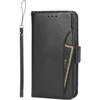 Front. SaharaCase - Genuine Leather Folio Wallet Case for Apple iPhone 15 Plus - Black.