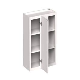 Boyel Living - 27-in W x 30-in H x 12-in D Slim Shaker RTA Kitchen Corner Wall Cabinet with Soft-Close - Snow White
