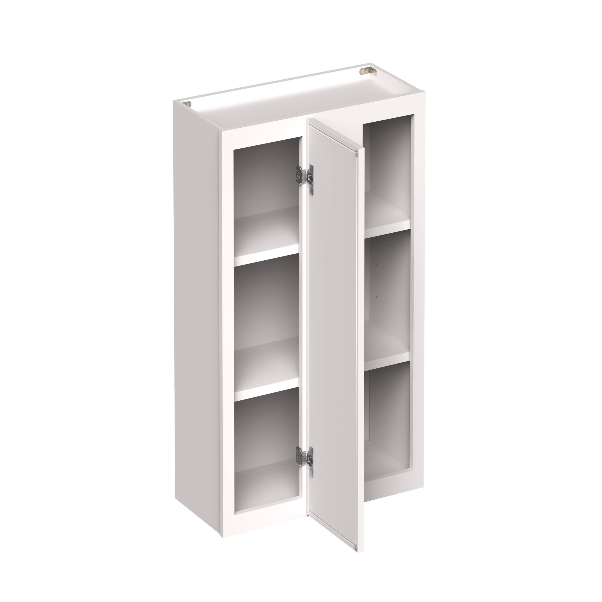 Front. Boyel Living - 27-in W x 30-in H x 12-in D Slim Shaker RTA Kitchen Corner Wall Cabinet with Soft-Close - Snow White.