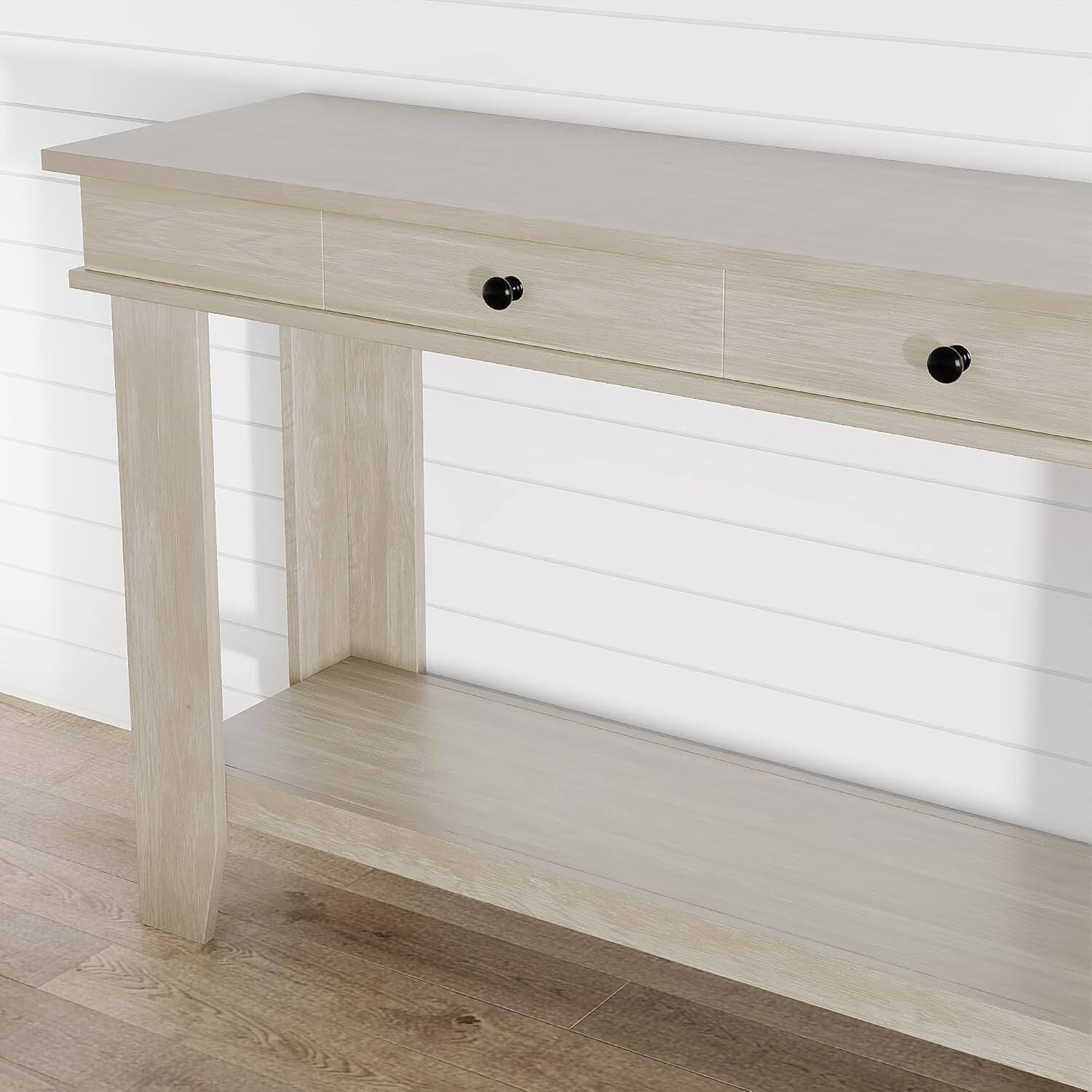 Back. Electrodes Masters - 54-Inch Console Table for Entryway - Stylish Storage Table for Living Room, Gray Finish - Gray.