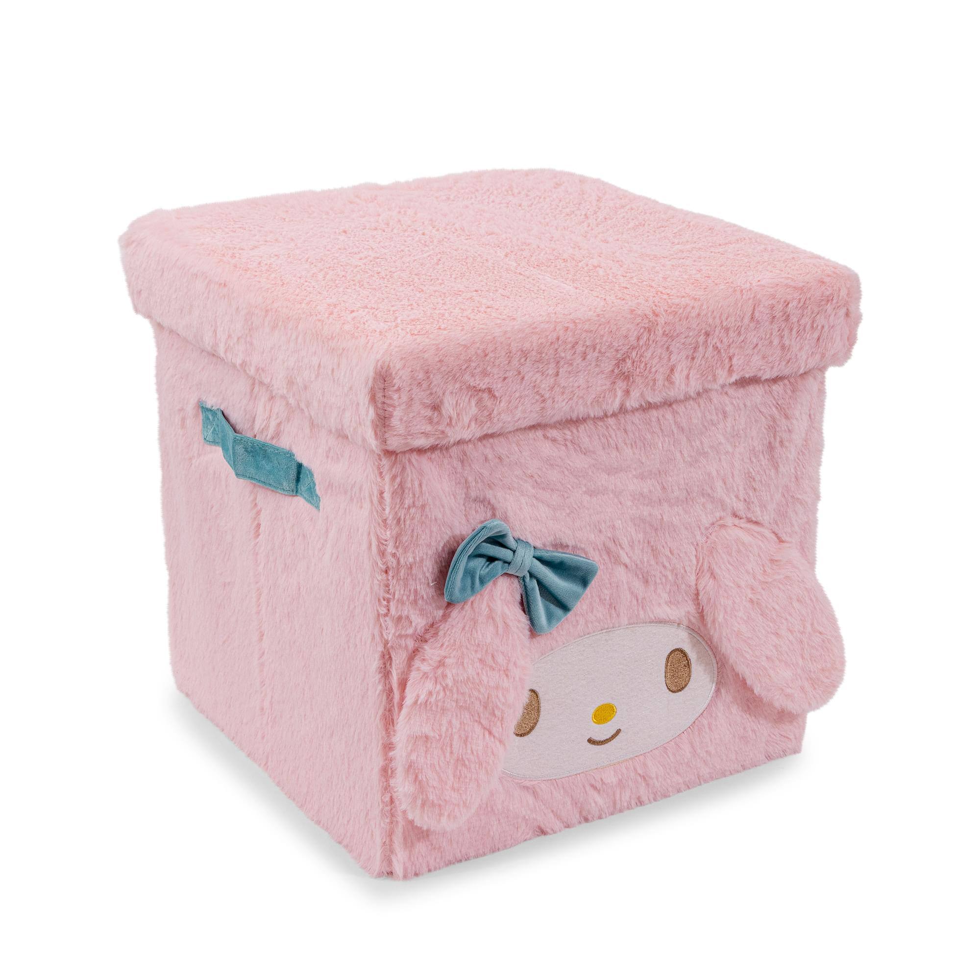 Front. Ukonic - Sanrio My Melody 13-Inch Plush Storage Bin With Lid - Pink.
