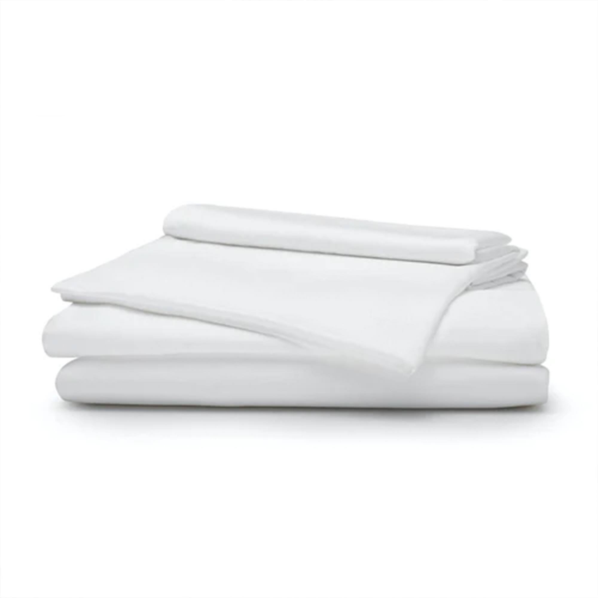 Front. Sleepgram - Sleepgram Viscose from Bamboo Full Bed Sheet Set with 2 Pillowcases, White - White.