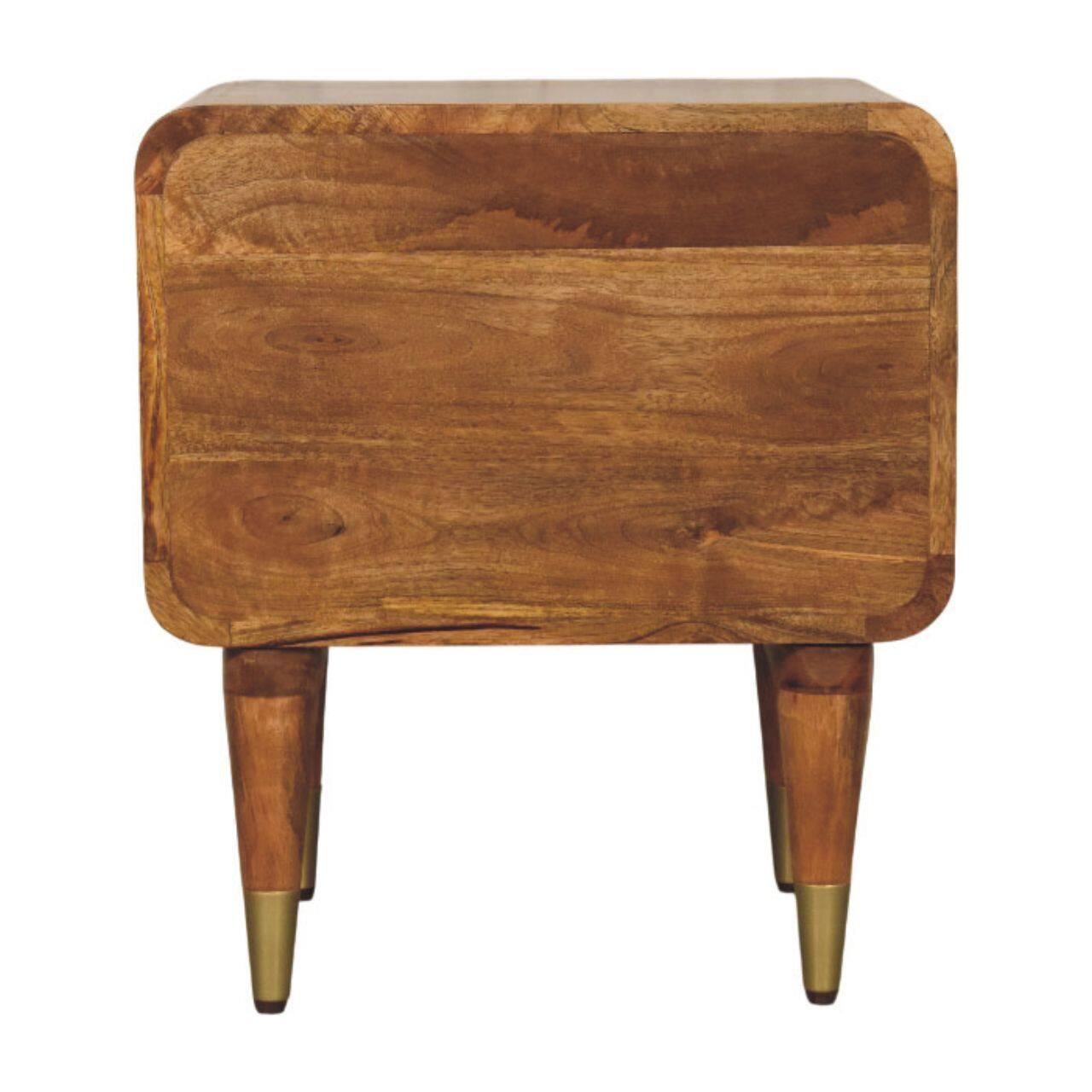 Alt View 6. Artisan Furniture - Artisan Furniture Solid Wood Amber Oak Bedside Table, 2 Drawers, Brown - Brown.