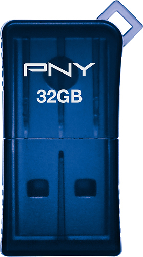  PNY - Micro Sleek Attaché 32GB USB 2.0 Flash Drive - Blue