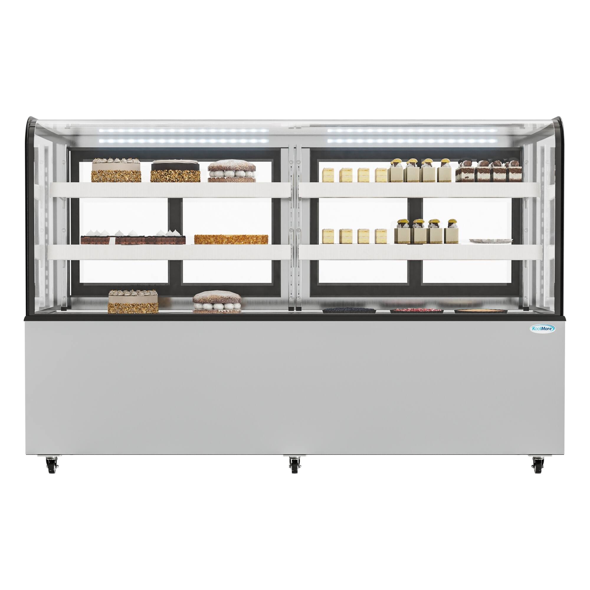 Front. Koolmore - 71 in. Dry Bakery Display Case with Front Curved Glass Protection, 20 cu ft. BDC-20C. - Black.