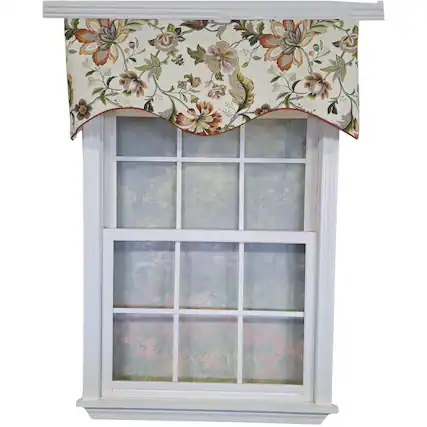 Front. RLF Home - RLF Home 100% Cotton Zanzibar Cornice With Poly/Cotton lining Rod Pocket Valance 50" x 17" Orange - Orange.