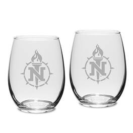 Jardine - Northern Michigan Wildcats 15oz. 2-Piece Stemless Wine Glass Set - Multicolor