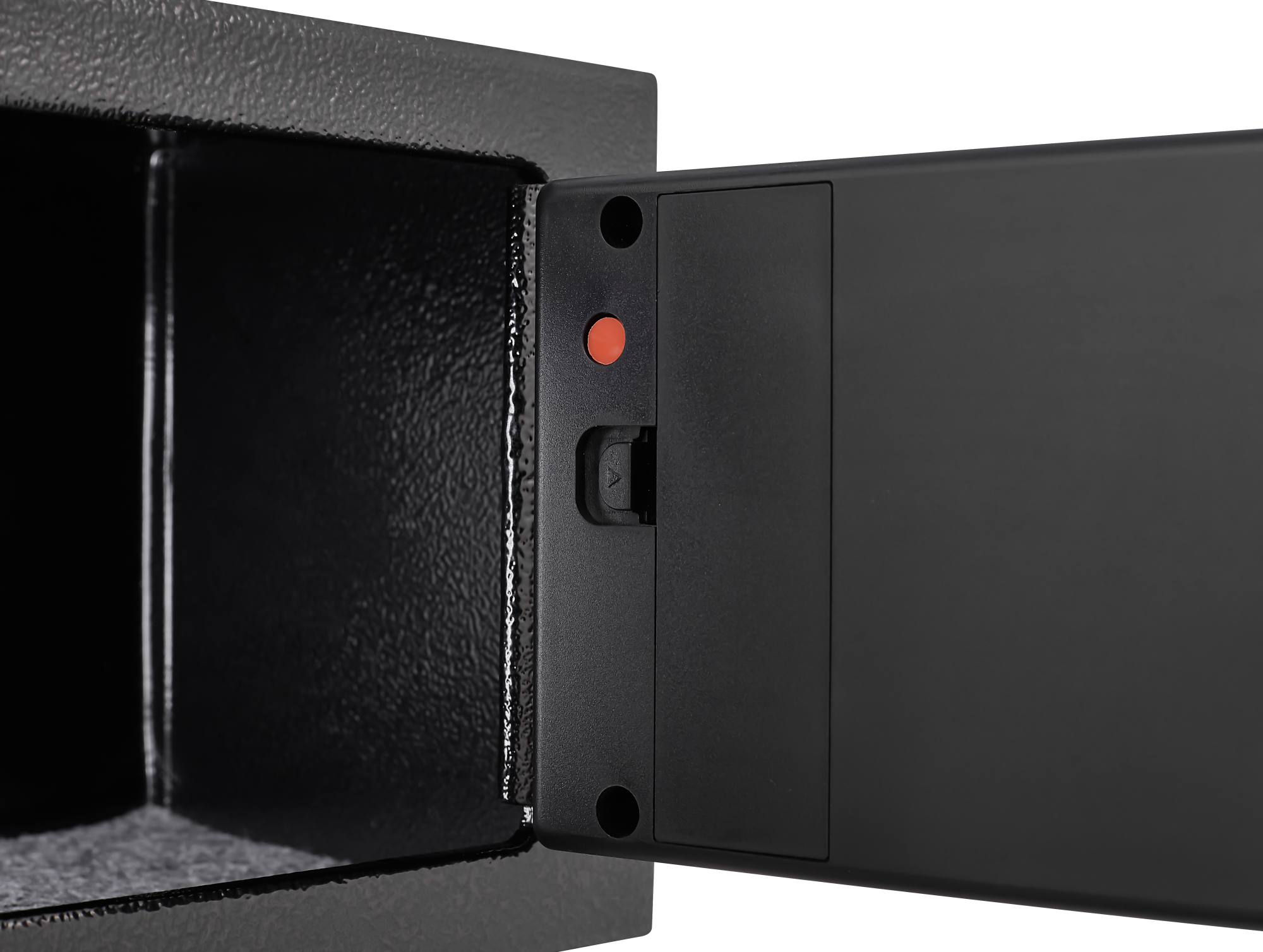 Back. GOODSILO - Compact Digital Security Safe with Key Backup for Home and Office Use - 0.23 Cubic Feet Capacity - Black.