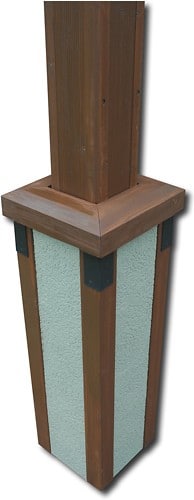 Angle Standard. Outdoor GreatRoom Company - Stucco Pergola Base (Pair) - Mocha.
