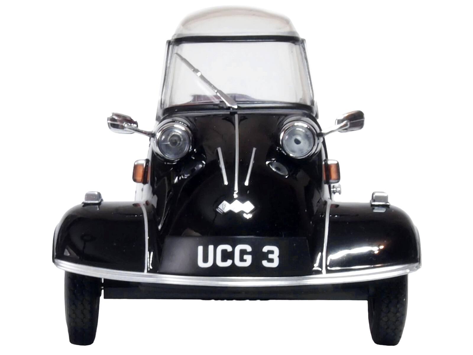 Alt View 3. Oxford Diecast - Messerschmitt KR200 Bubble Top Black with Red Interior 1/18 Diecast Model Car by Oxford Diecast.