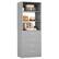 Alt View 3. Aheaplus - 80'' Tall Bookcase with 4 Wooden Drawers, 21.3'' Wide Storage Unit with Adjustable Shelves - Gray.