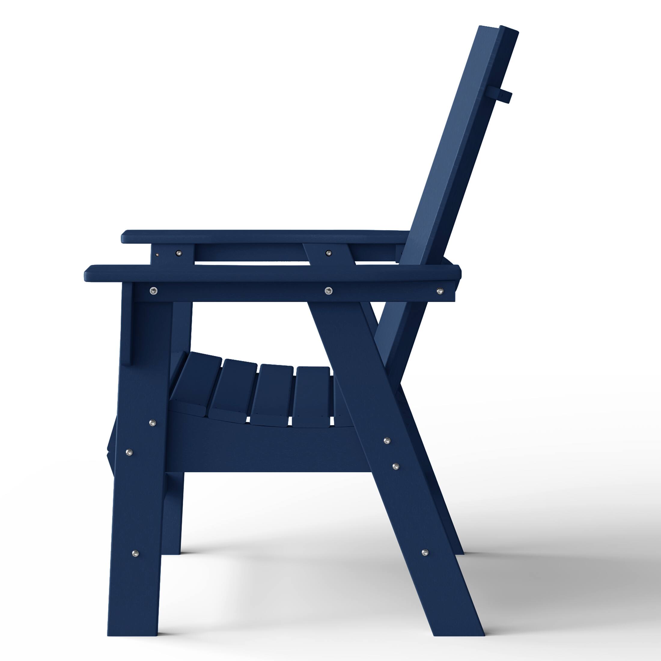 Alt View 2. WestinTrends - WestinTrends Ashore Outdoor Patio HDPE Plastic Modern Adirondack Dining Chair - Navy Blue.